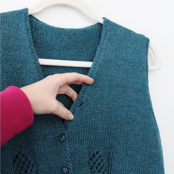 Handmade Wool Knit Sweater Vest - Picture 7 of 7